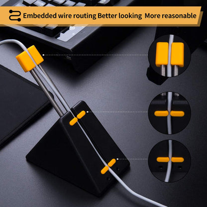 Hotline Games Mouse Bungee - Cord Management System for Esports, Black-Orange, Durable Rubber Design