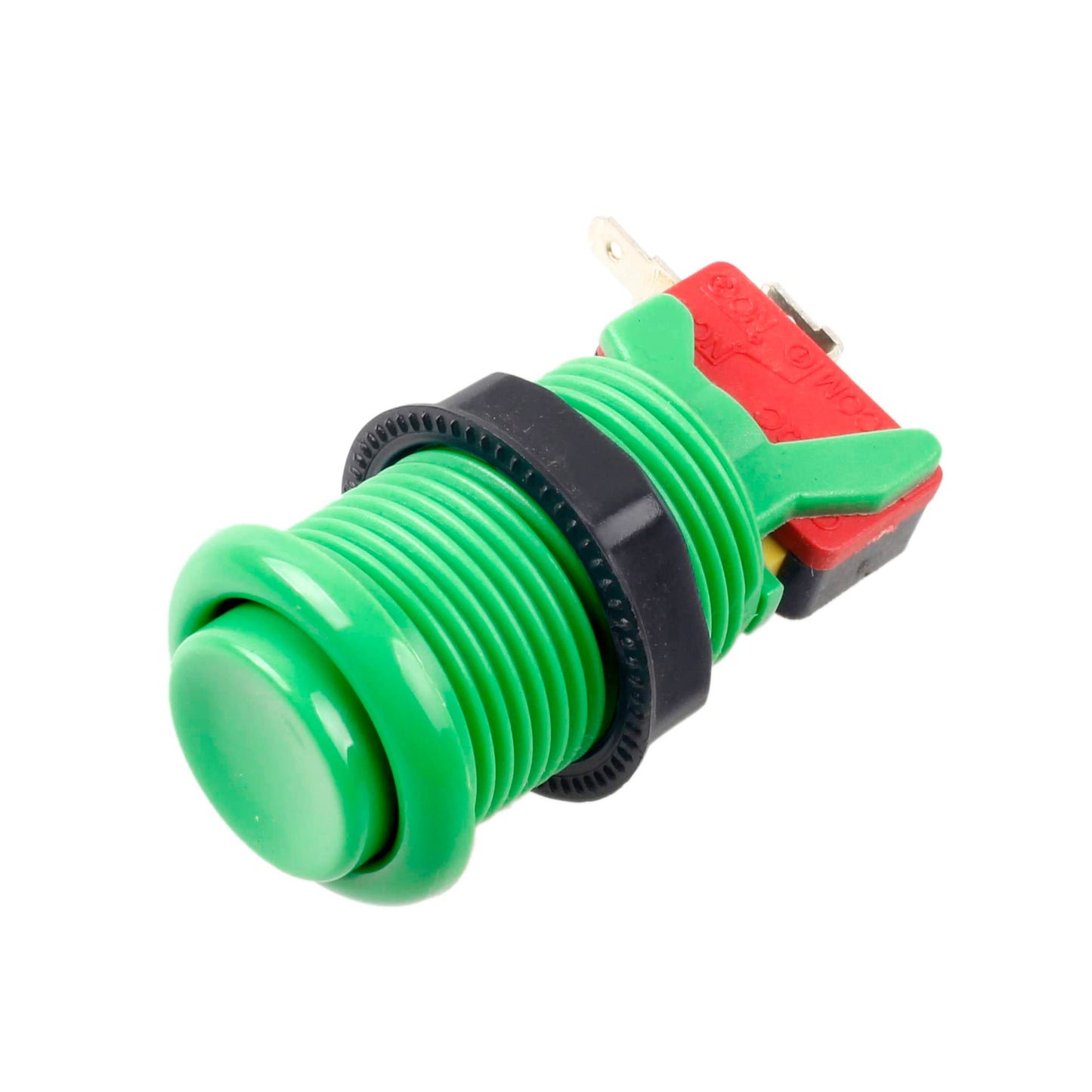 EG STARTS 30mm Arcade Push Button, Switchable Happ Type, Green, Model MS-BUT