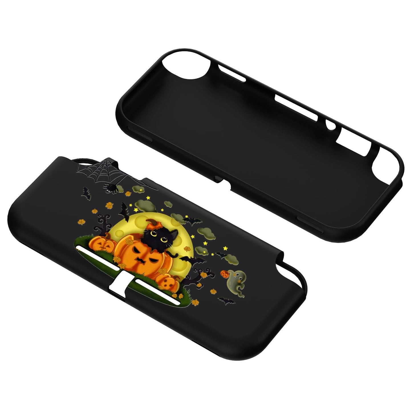 PlayVital Custom Protective Case for Nintendo Switch Lite - Soft TPU Slim Cover, Moon Night Halloween, Model LTU6019
