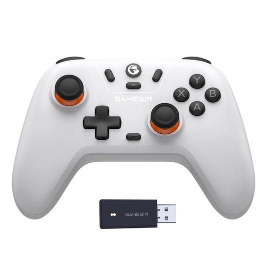 GameSir Nova Lite 2.4g Wireless Controller for Windows PC  iPhone  Android  Switch & Steam Deck  Bluetooth Controller Gamepad with Hall Effect control button Turbo beverageble Vibration(White)
