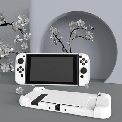 eXtremeRate Nintendo Switch Hard Shell Back Cover - Custom Dockable Case, White, Model NTP349