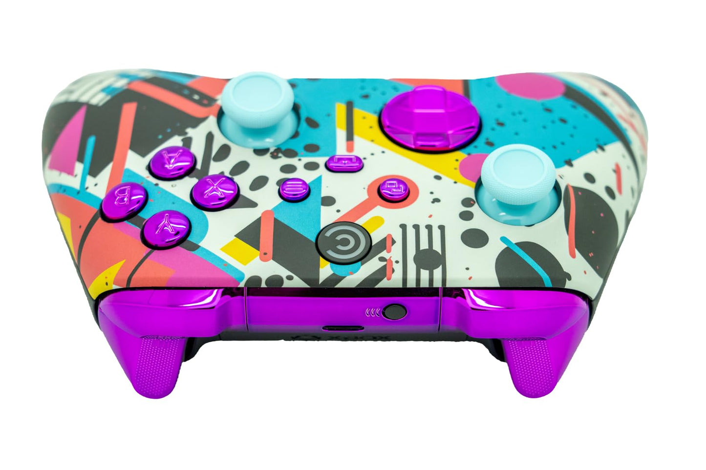 Custom Controllerzz Wireless Controller for Xbox Series X/S, Xbox One & PC - Retro Abstract & Purple Chrome Inserts