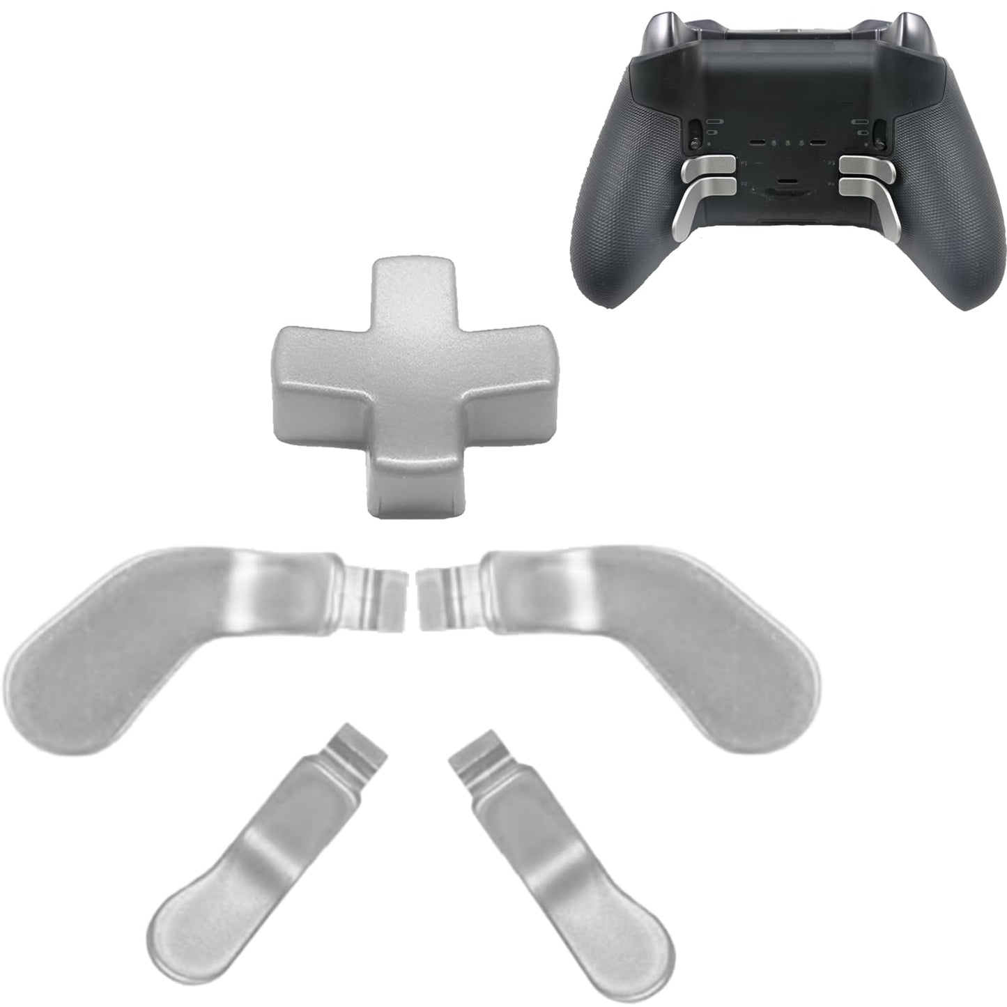 5 Pcs Elite Core Controller Paddles for Xbox Elite Series 2  Stainless Steel Paddles Replacement Parts Accessories with 1 D Pad for Xbox Elite Series 2 Core Controller(Silver)