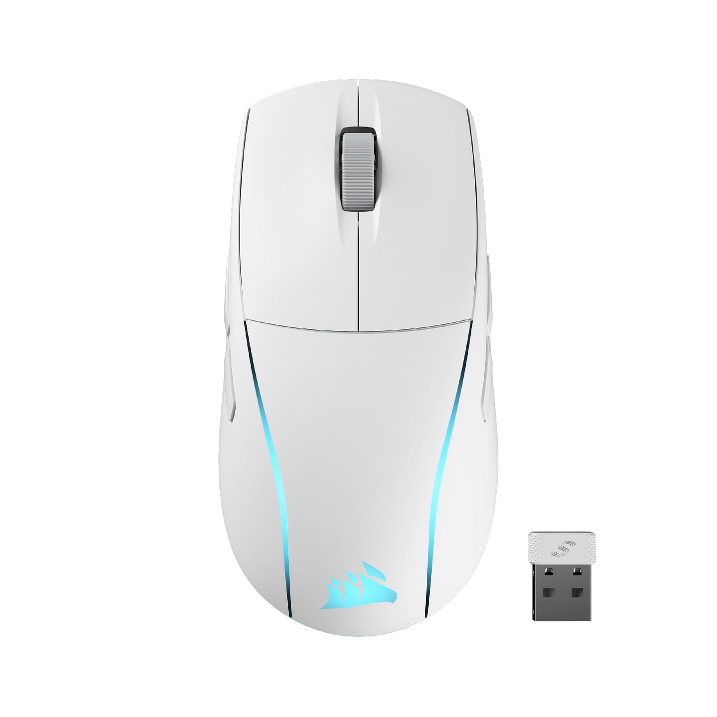 Corsair M75 Wireless RGB Gaming Mouse - 26,000 DPI, Swappable Side Buttons, Lightweight, White, iCUE Compatible, Model CH-931D011-NA