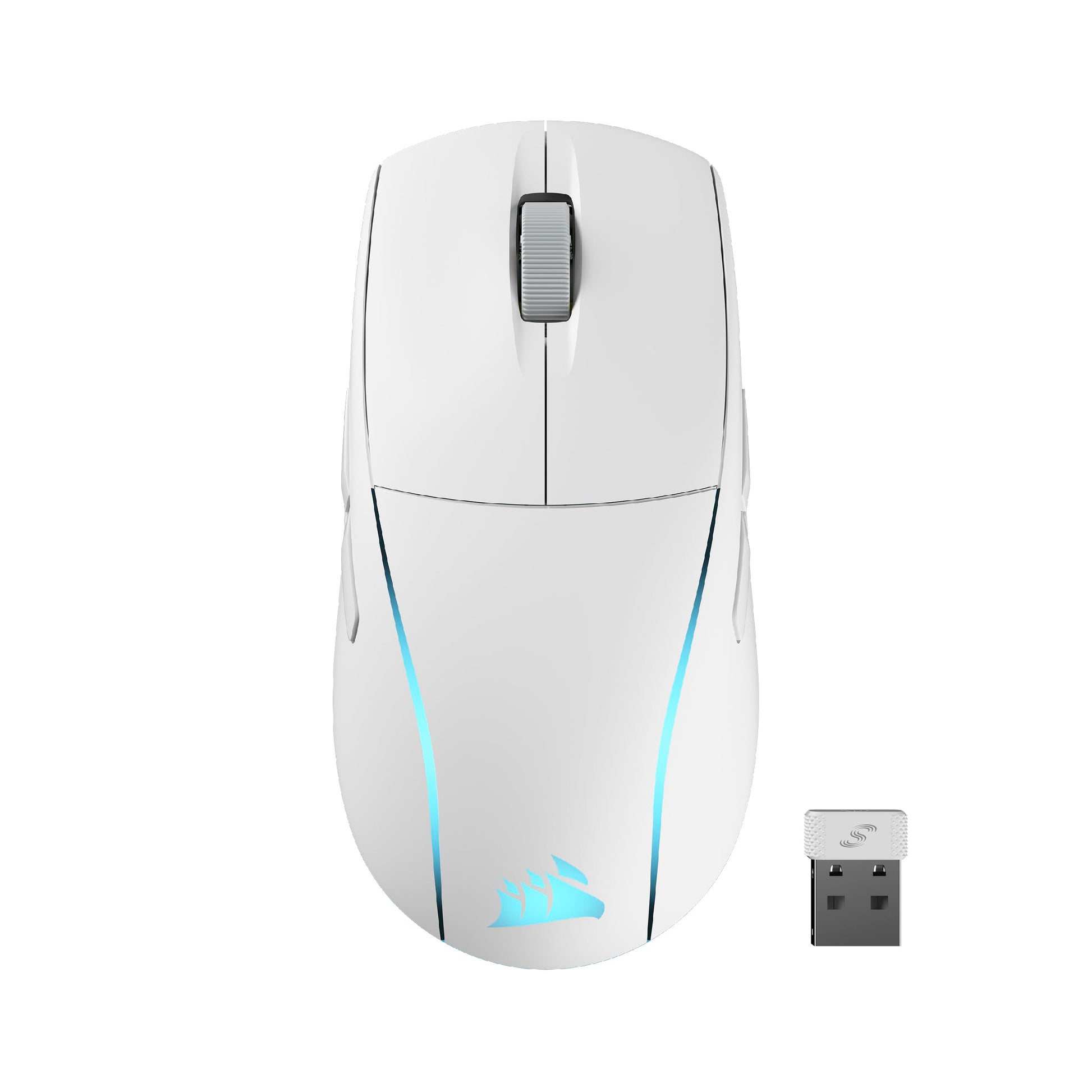 Corsair M75 Wireless RGB Gaming Mouse - 26,000 DPI, Swappable Side Buttons, Lightweight, White, iCUE Compatible, Model CH-931D011-NA