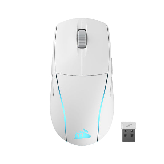 Corsair M75 Wireless RGB Gaming Mouse - 26,000 DPI, Swappable Side Buttons, Lightweight, White, iCUE Compatible, Model CH-931D011-NA