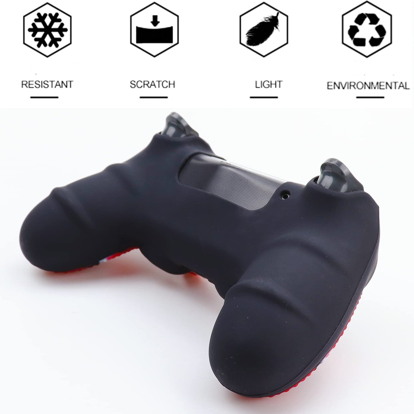 Oiokew Silicone Skin Cover for PS4 Controller - Anti-Slip Shell with 10 Joystick Grips - PS4 Controller #7