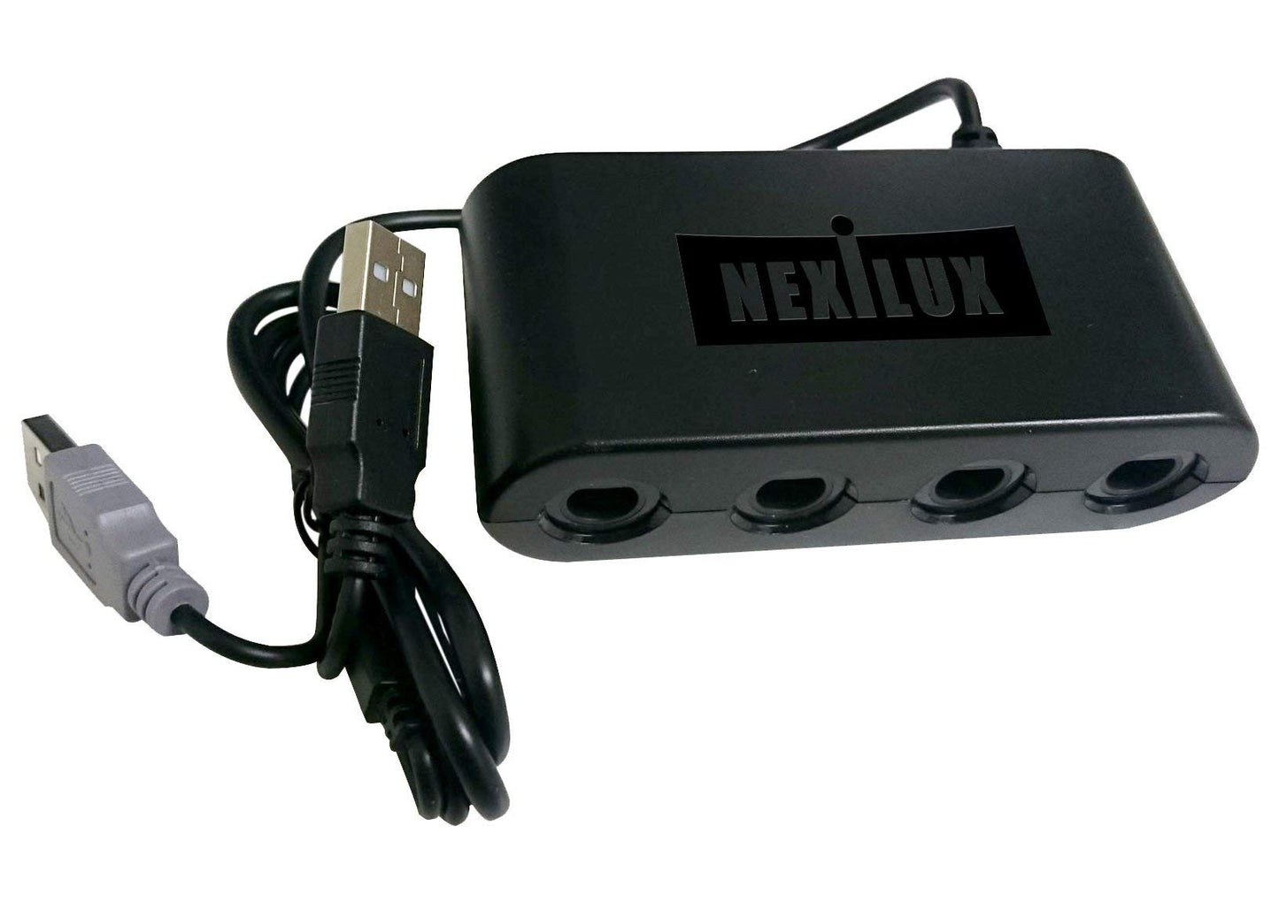 NEXiLUX GameCube Controller Adapter for Wii U, PC USB & Switch - Black, Model NXL-W01
