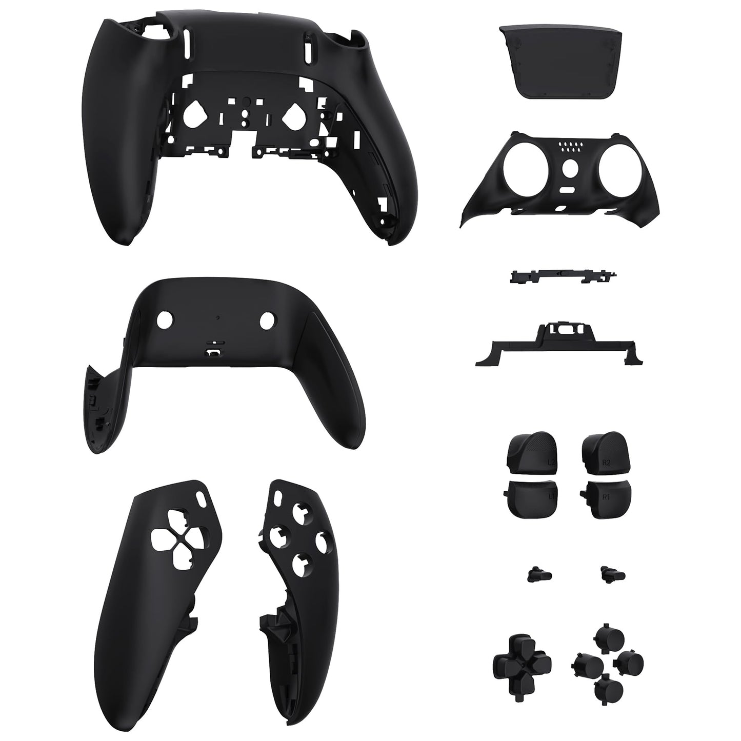 eXtremeRate PS5 Edge Controller Shell Set - Black Custom Replacement Trim Plates, Model QRHEGP006
