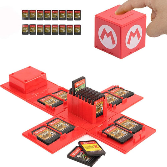Coeulse Game Card Holder for Nintendo Switch - 16 Game Card Storage Cube, Portable Organizer in Mar Color, Model GMAE-CASE-MAR