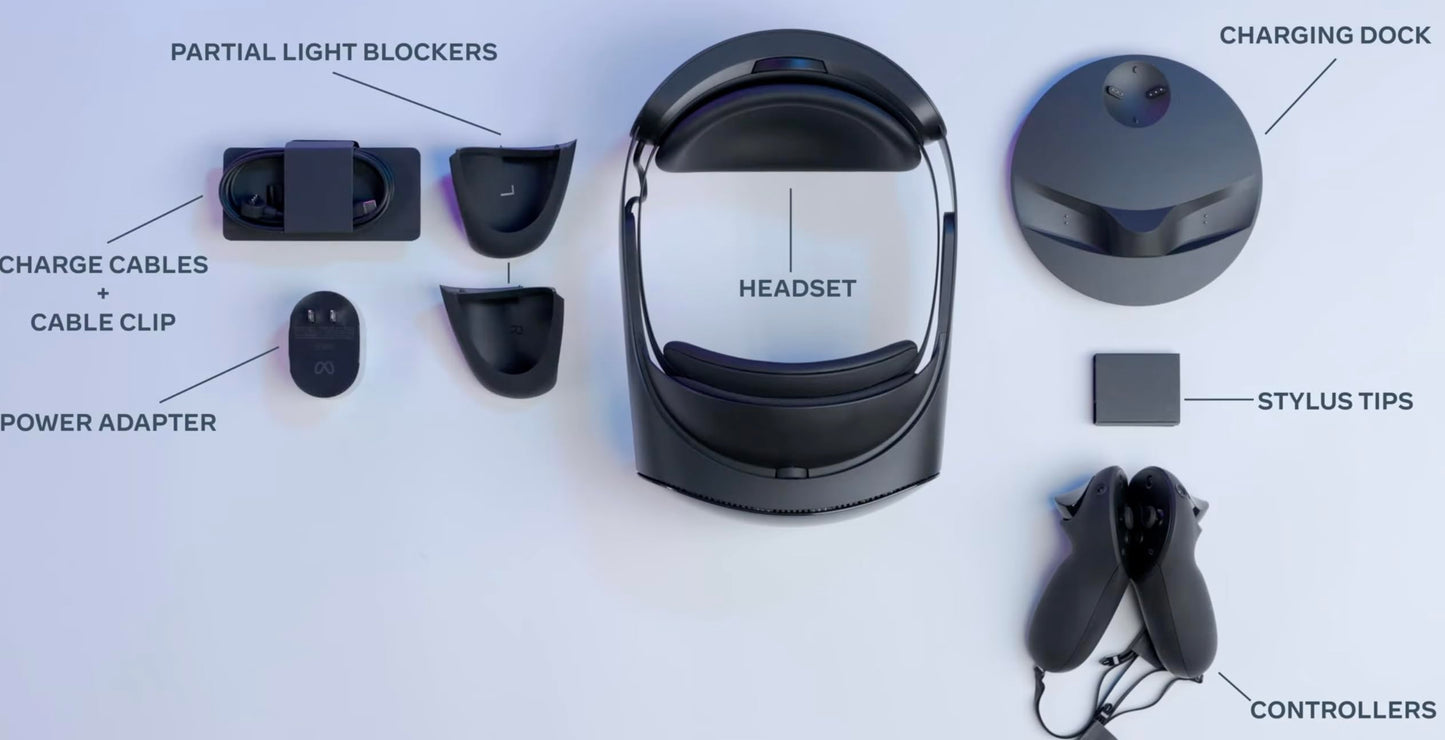 Meta Quest Pro Headset - Virtual Reality with 1-Month Subscription, Black, Model: Meta Quest Pro