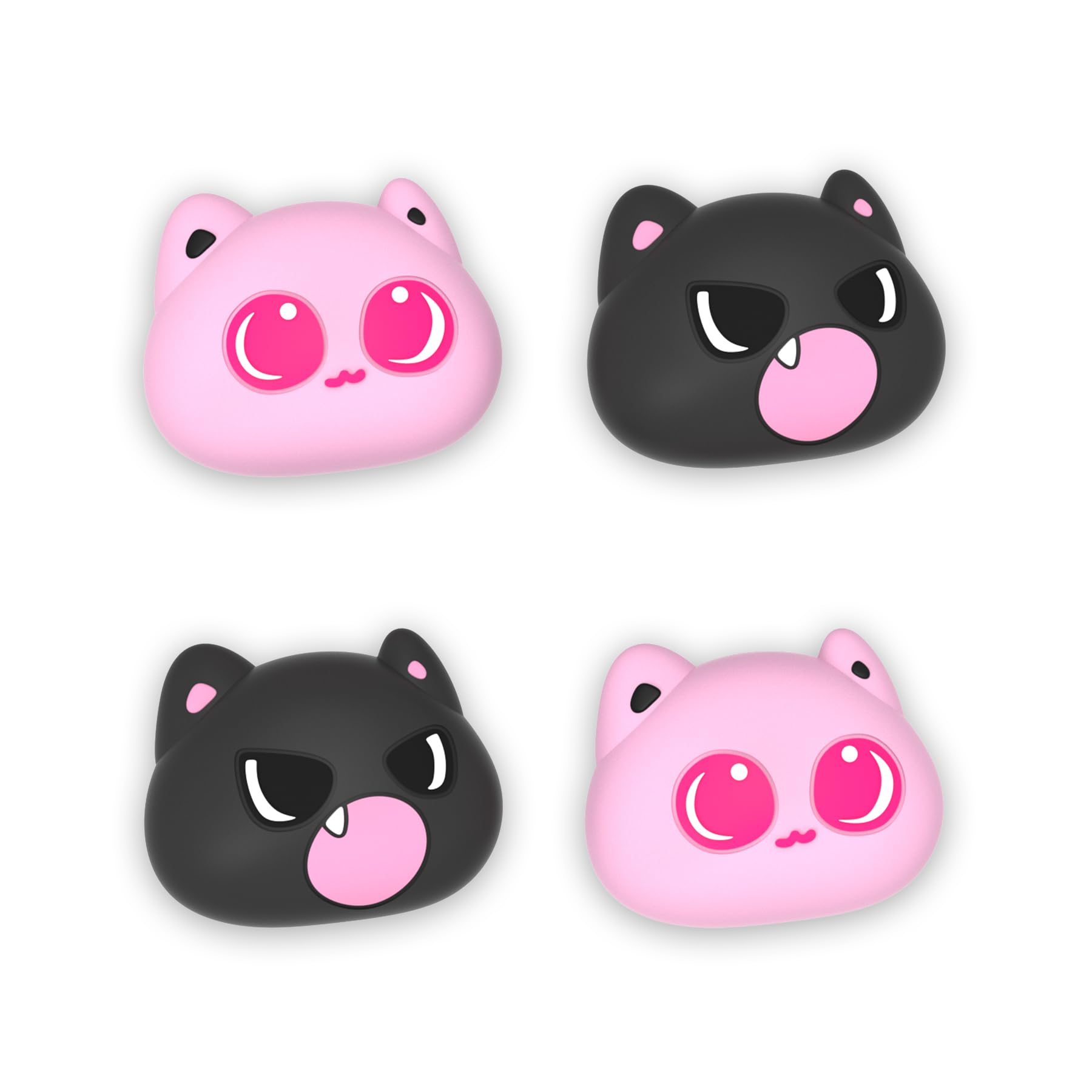 PlayVital for Switch 2 Thumbs Cushion Caps Thumb Grips (4-Pack) | Kawaii Silicone Joystick Grip Cover for Nintendo Switch 2 Joycon  Anti-Fatigue Design - PP & VV The Kitten