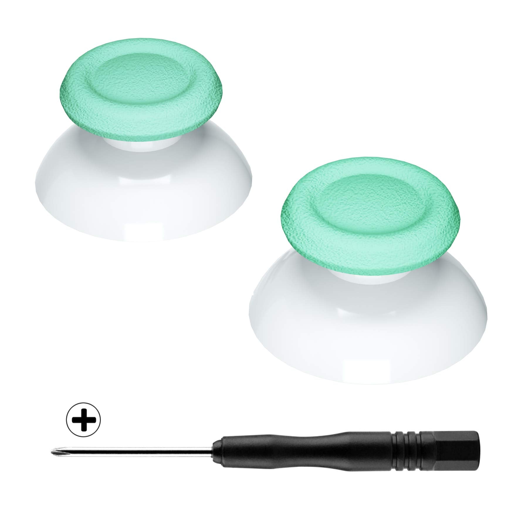 eXtremeRate Mint Green & White Dual-Color Replacement 3D Joystick Thumbsticks for PS5 Controller  Analog Thumb Sticks with Screwdriver for PS4 Slim Pro Controller