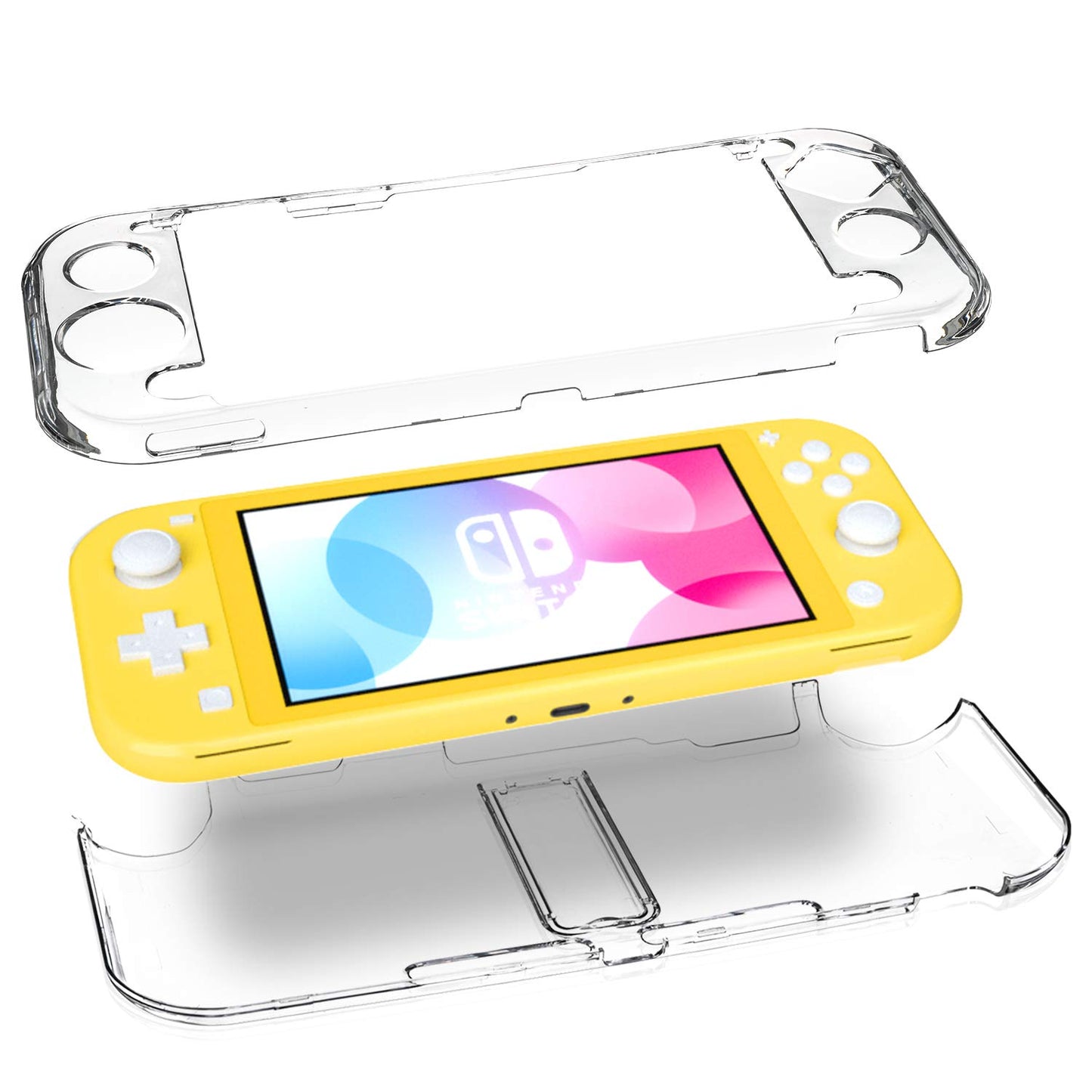 ECHZOVE Switch Lite Case – Clear Hard Shell with Kickstand, Shockproof Design, Slim Fit for Boys, Model Q-0313-234