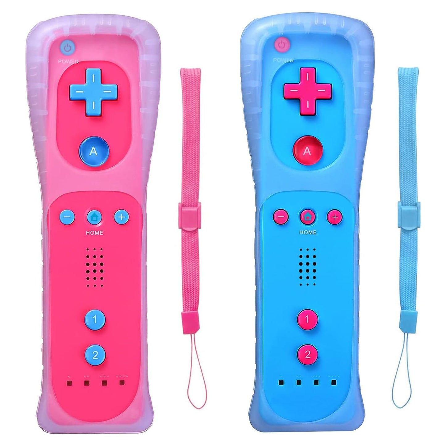 JYELUK Wii Remote Controller 2 Pack - Compatible with Nintendo Wii, Includes Wrist Straps, Pink & Blue
