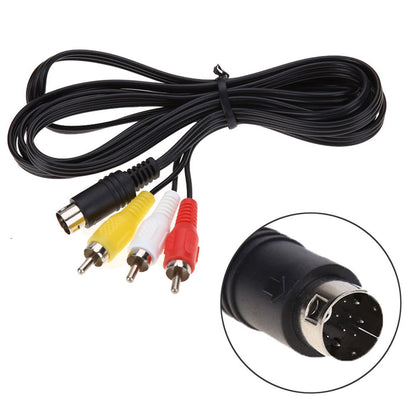 CHILDMORY 1.8m AV Cable, 9Pin to RCA Connection, Black - Compatible with Genesis 2 & 3