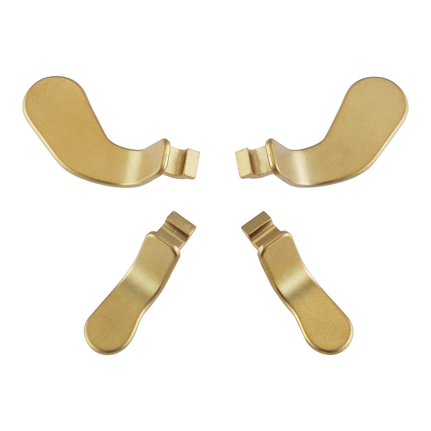 eXtremeRate 4 pcs Metal Gold Stainless Steel Paddles  Replacement Parts Video Games Accessories Kits Interchangeable Hair Trigger Locks for Xbox One Elite  Xbox Elite Seies 2 & Elite 2 Core Controller
