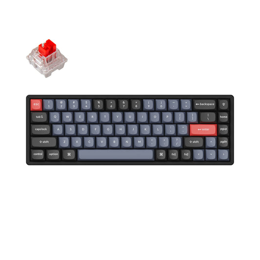 Keychron K6 Pro Wireless Custom Mechanical Keyboard  QMK/Launcher Programmable Macro  Hot-Swappable Keychron K Pro Red Switch  65% Layout Aluminum RGB Backlit Office Keyboard for Mac Windows Linux