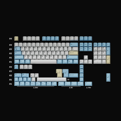 HK GAMING Dye Sublimation PBT Keycap Set | 139 Keys | Cherry Profile | Pegaso Color | ANSI US-Layout | Compatible with MX Switches