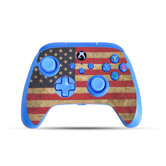 Gaming Skin Compatible with PowerA Xbox Series X|S Enhanced Wired Controller - Vintage Flag - Premium 3M Vinyl Protective Wrap Decal Cover - Easy to Apply | Crafted in The USA by MightySkins