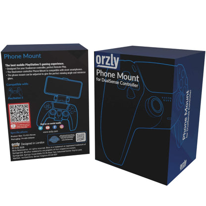 Orzly PS5 Controller Mobile Gaming Clip - Adjustable Phone Holder for DualSense Controller - Black - Model 2ORZPS5CLIP