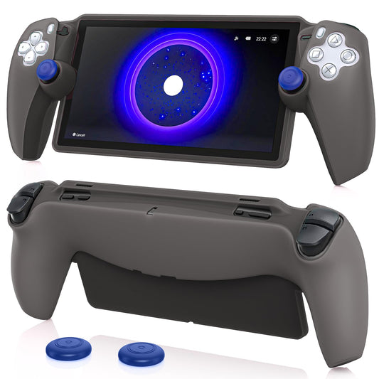 FYOUNG Protective Case for PlayStation Portal  Silicone Soft Grip Cover Case Protector with Full Protection and Non-Slip Thumb Grips Accessories Kit for PlayStation Remote Player (Grey)