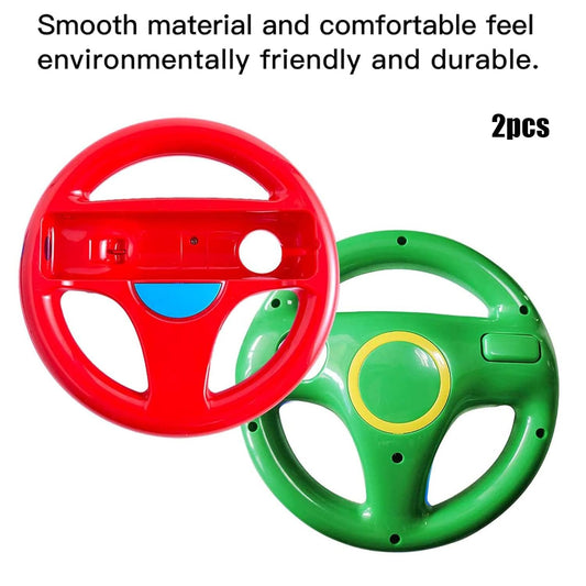 DOYO Steering Wheel for Nintendo Wii & Wii U - 2 Pack Racing Wheels (Red+Green)