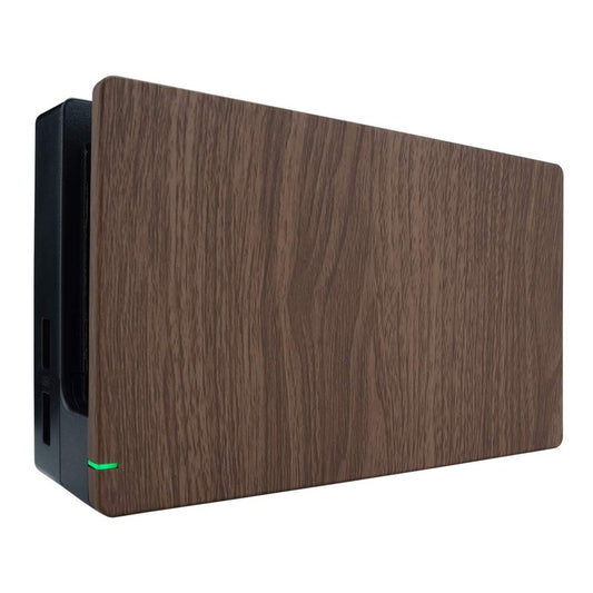 eXtremeRate Custom Soft Touch Grip Faceplate for Nintendo Switch Dock, Wood Grain Patterned DIY Replacement Housing Shell for Ni