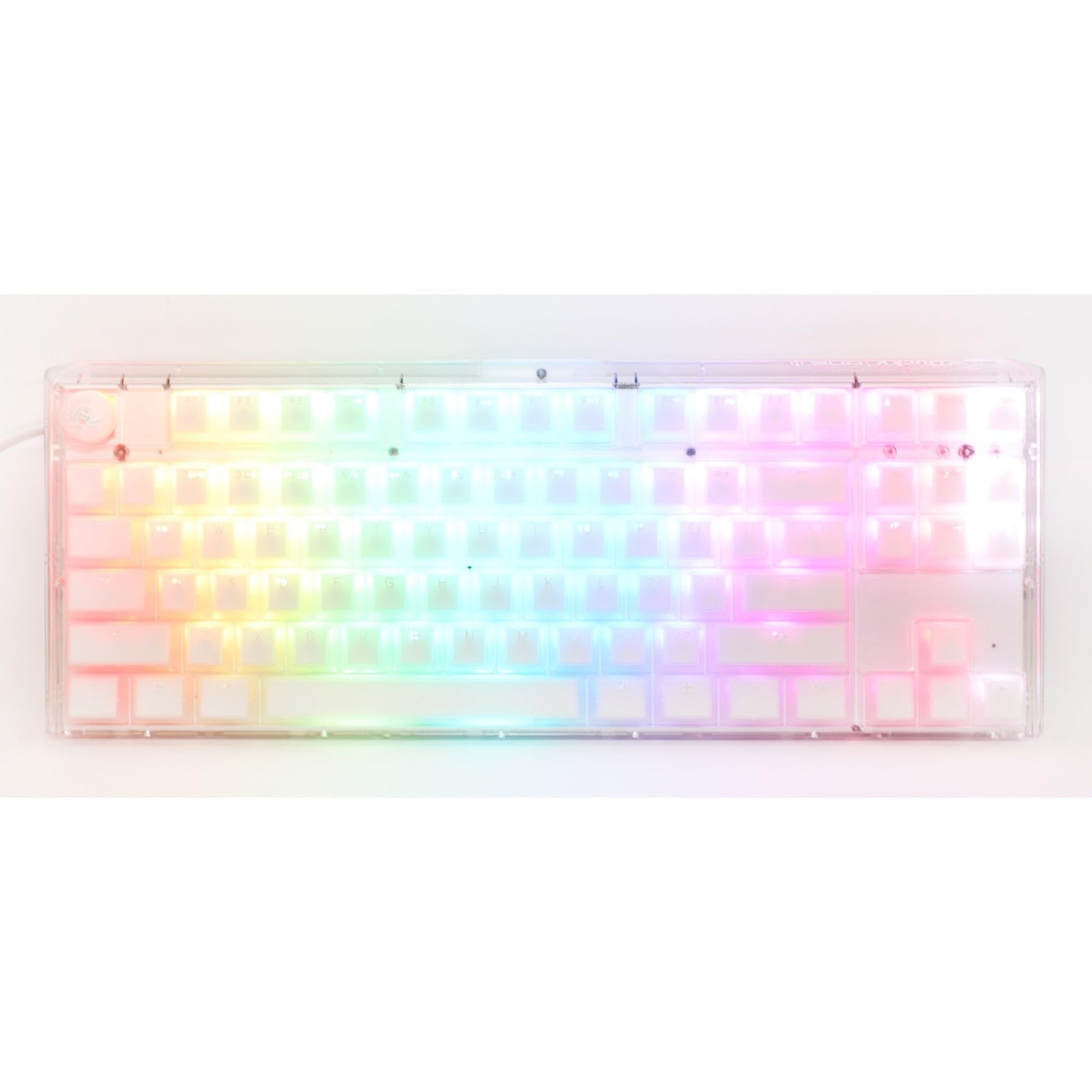 Ducky One 3 Aura 80% Mechanical Keyboard: Quack Mechanics Dampening  Hot-Swappable Cherry MX Brown Switches  High-Density PBT Doubleshot Keycaps  RGB  US  Aura White