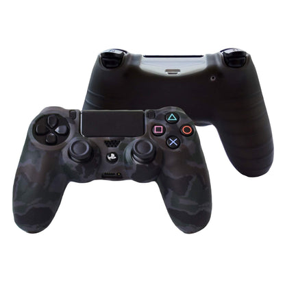 Hikfly Silicone Gel Controller Cover for PS4/PS4 Slim/Pro - Grey, Includes 8 FPS Pro Thumb Grip Caps
