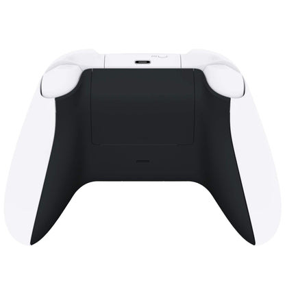 eXtremeRate Black Soft Touch Custom Bottom Shell for Xbox Series S/X Controller - Model BX3P309, Durable Plastic, Battery Cover Included