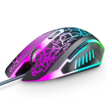 VersionTECH. Wired Gaming Mouse, Ergonomic Design, 7 RGB Lights, 6 Programmable Buttons, 4 DPI Levels, Black, Model BX017