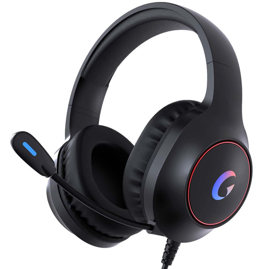 syndesmos CM7002 Gaming Headset for PS5  PS4  PC  Mac  Switch  Xbox Series  Surround Sound RGB Gaming Headphones with Noise Canceling Microphone  50MM Dynamic Drivers  3.5MM Audio Jack  Black