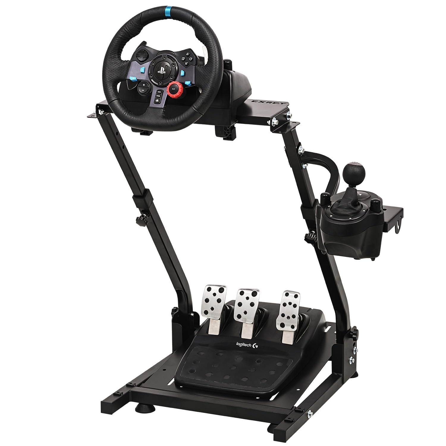 CXRCY Racing Wheel Stand - Height Adjustable & Foldable, Compatible with Logitech G920/G29/G27/G25, Black