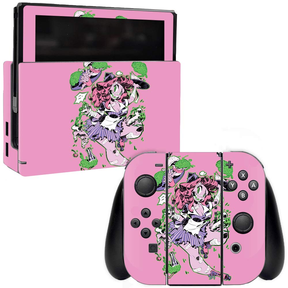 MIGHTY SKINS Nintendo Switch Skin - Zombie Waitress | Durable Vinyl Decal Wrap | Easy Application & Removal | Model: NISWI-Zombie Waitress