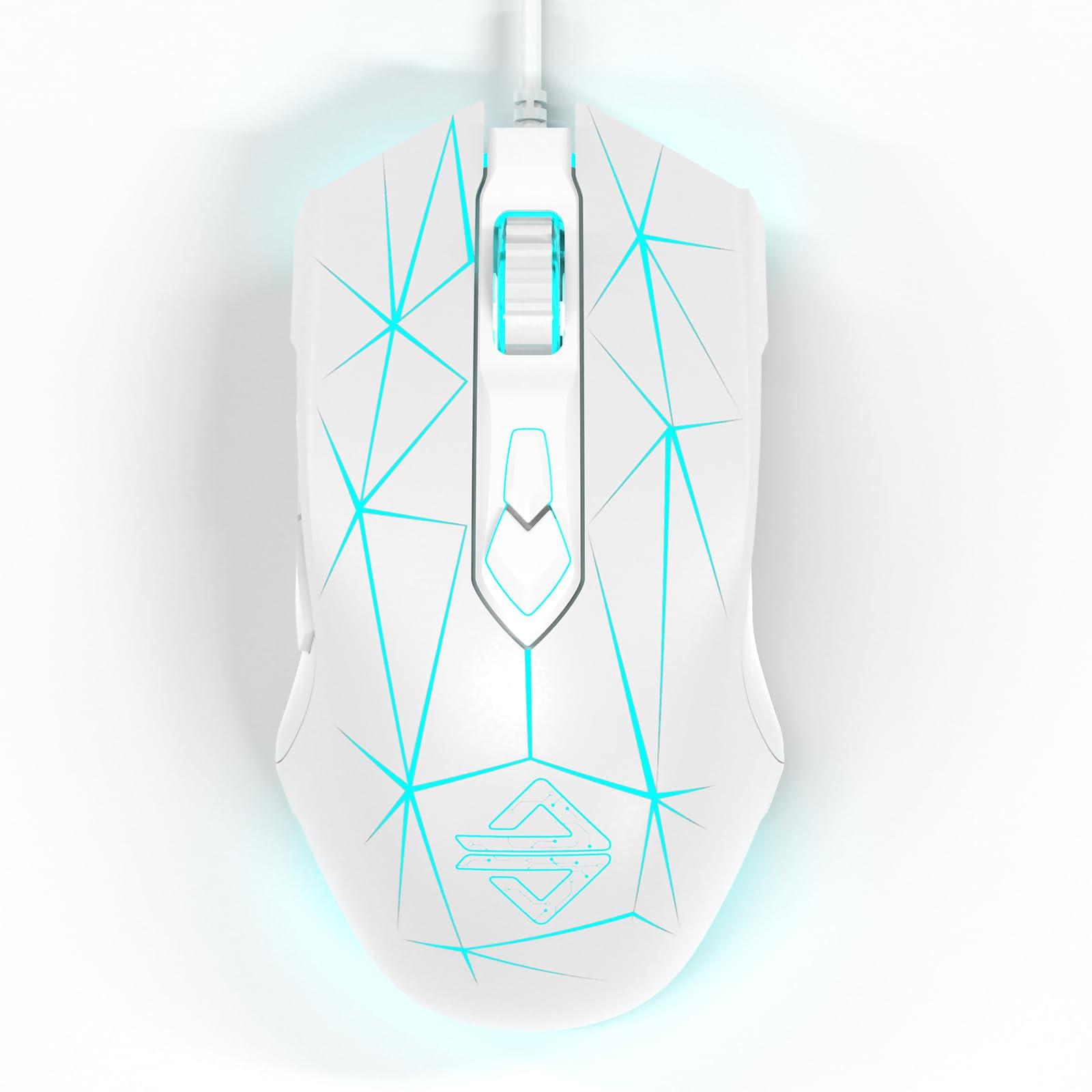 FELICON RGB Lightweight Gaming Mouse  Programmable 7 Buttons  Ergonomic LED Backlit USB Gamer Mice Computer Laptop PC  for Windows Mac OS Linux(Star White)