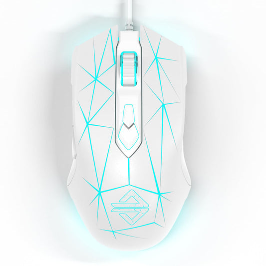 FELICON RGB Lightweight Gaming Mouse  Programmable 7 Buttons  Ergonomic LED Backlit USB Gamer Mice Computer Laptop PC  for Windows Mac OS Linux(Star White)