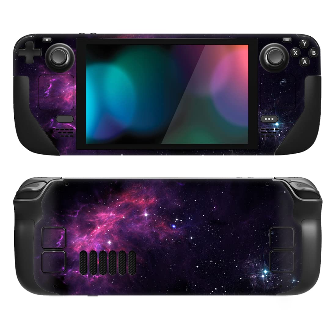 PlayVital Full Set Protective Skin Decal for Steam Deck LCD  Custom Stickers Vinyl Cover for Steam Deck OLED - Purple Nebula