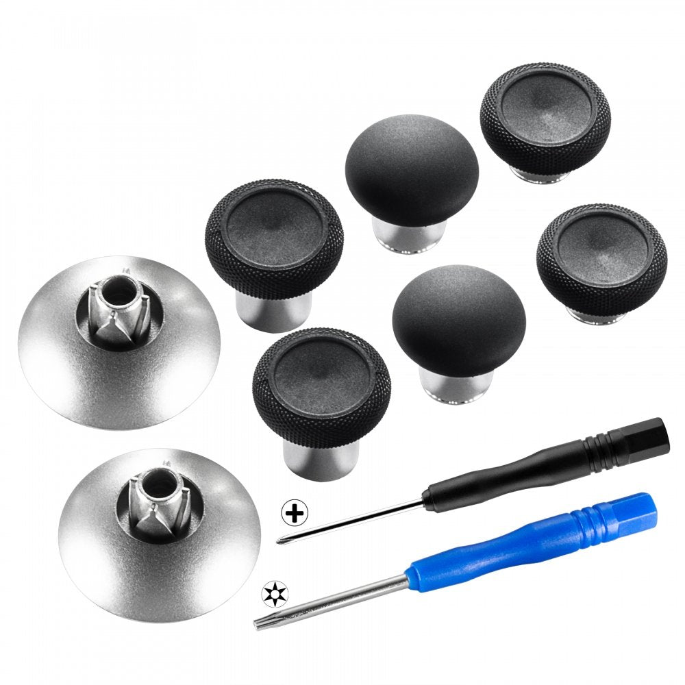 eXtremeRate 8 in 1 Black Metal Magnetic Thumbsticks Analog Joysticks for Xbox One  Xbox One fine design  Xbox One S  Xbox Series X  PS4 Slim  PS4 Pro  PS4 Controller with T8H Cross Screwdrivers