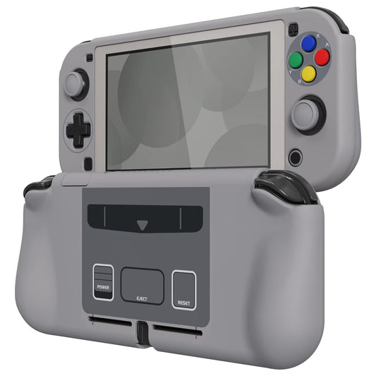 PlayVital ZealProtect Case for Nintendo Switch Lite, Hard Shell, Ergonomic Grip, with Screen Protector & Caps - SFC SNES Classic EU Style