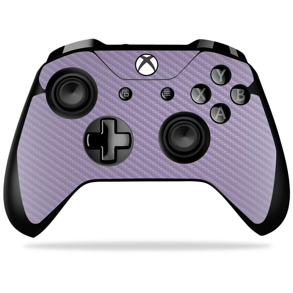 MightySkins Carbon Fiber Skin for Microsoft Xbox One X Controller - Solid Lavender | Protective  Durable Textured Carbon Fiber Finish | Easy to Apply  Remove  and Change Styles | Made in The USA