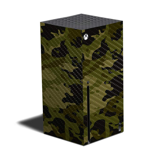 MightySkins Carbon Fiber Skin Compatible with Xbox Series X - Green Camouflage | Protective  Durable Textured Carbon Fiber Finish | Easy to Apply | Made in The USA