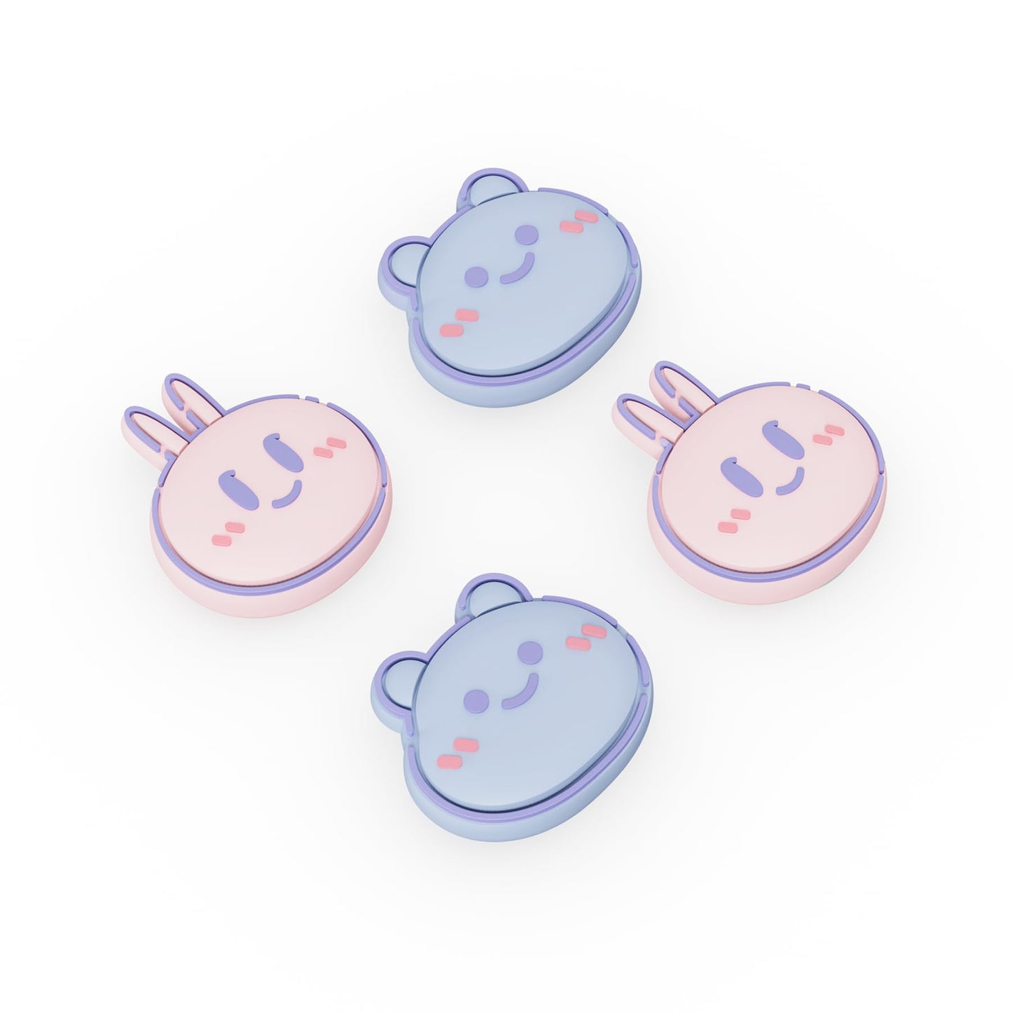 PlayVital for Nintendo Switch Joystick Caps - Kawaii Bear & Bunny Silicone Thumbstick Caps for Switch  Switch Lite  OLED Joycon