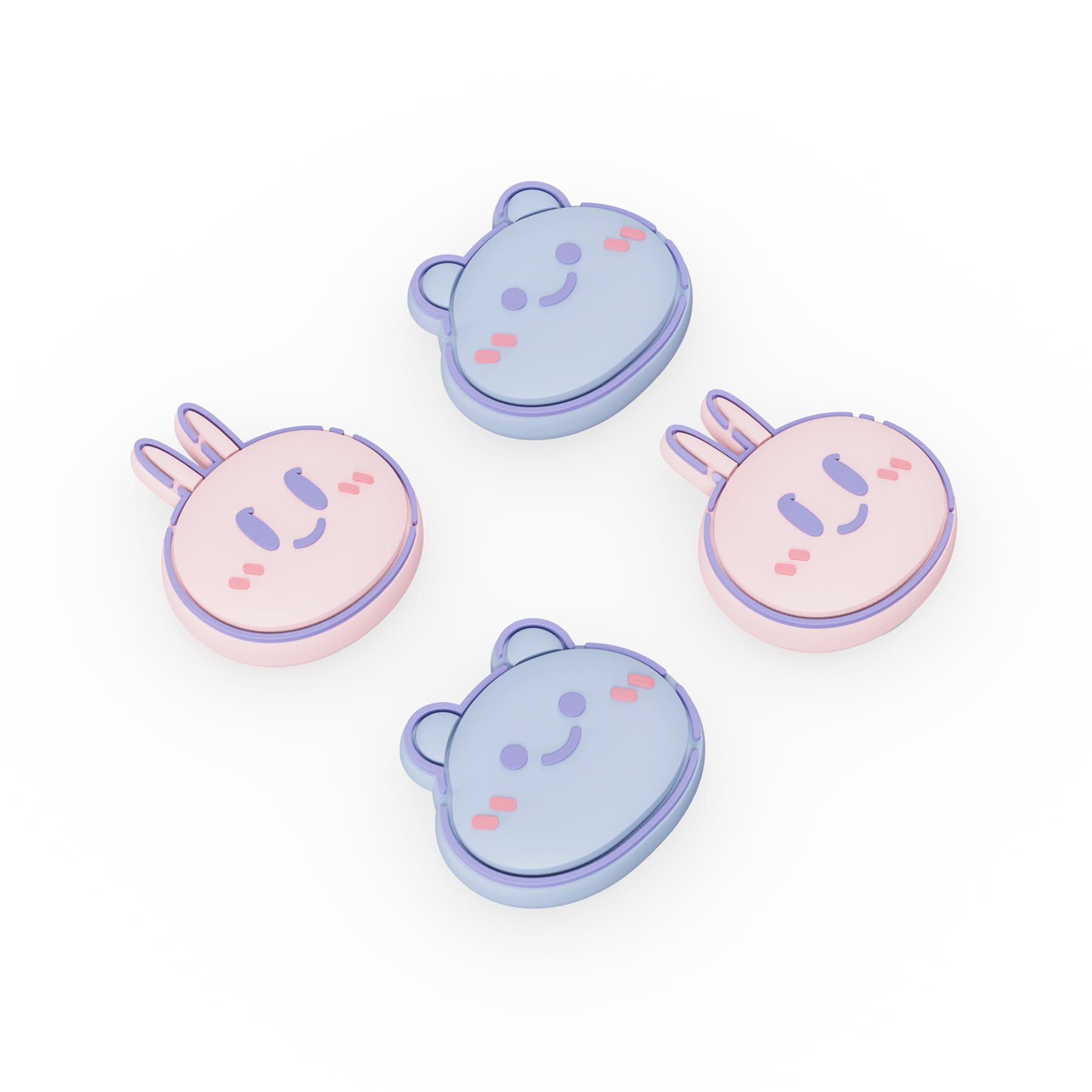 PlayVital for Nintendo Switch Joystick Caps - Kawaii Bear & Bunny Silicone Thumbstick Caps for Switch  Switch Lite  OLED Joycon