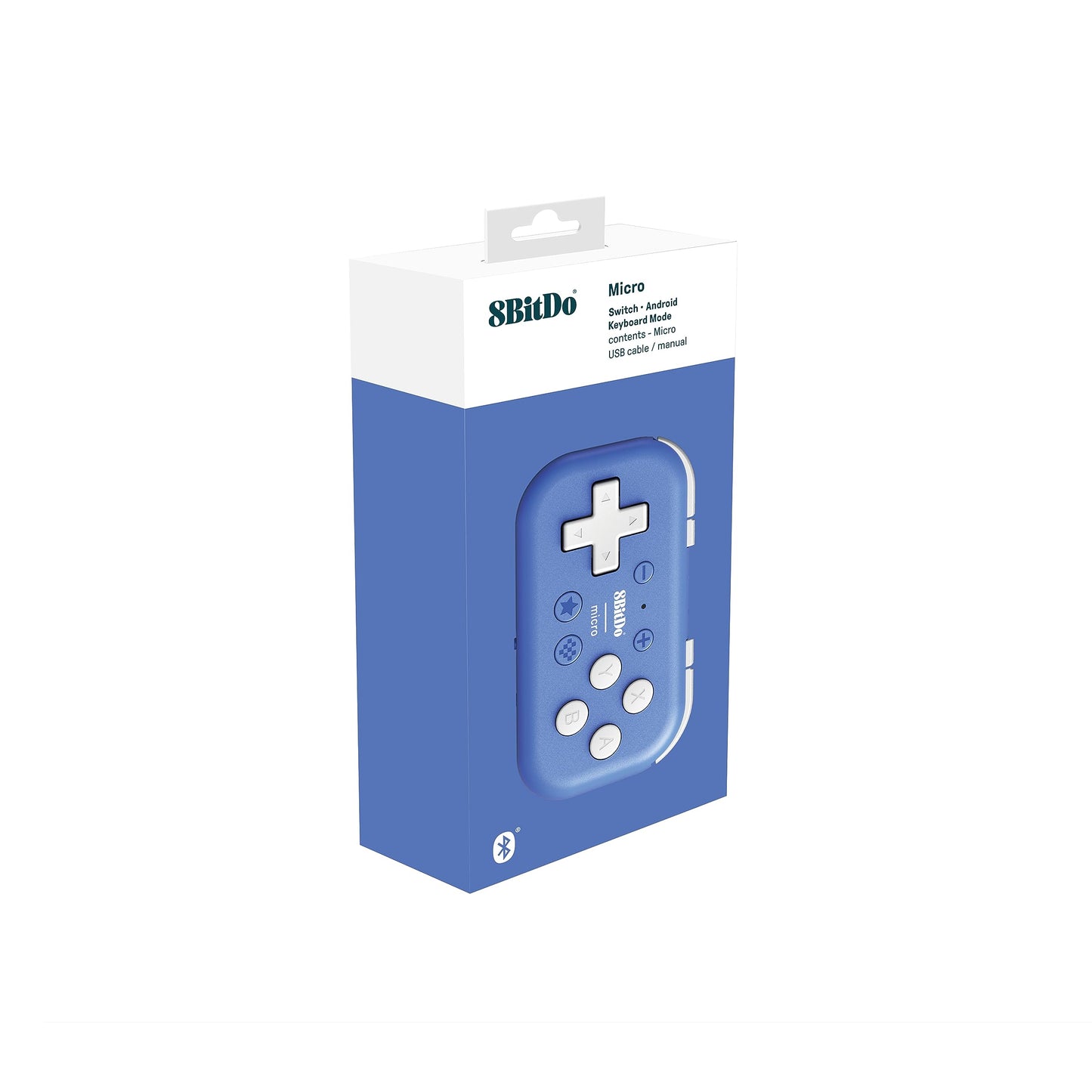 Nargos 8BitDo Micro Bluetooth Mini Controller for Nintendo Switch, Windows, Android - Micro Blue