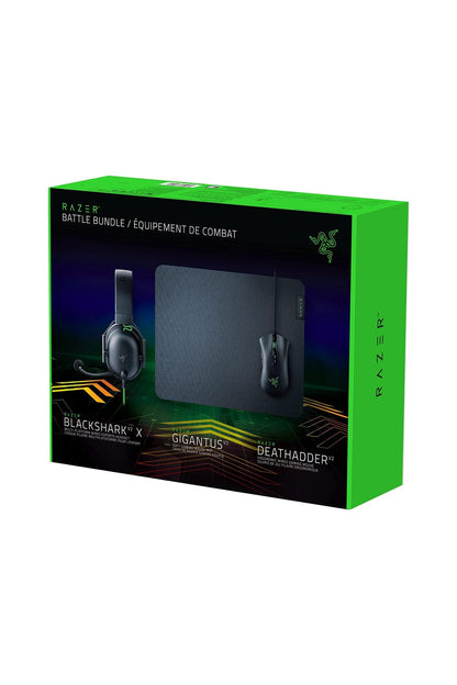 Razer Battle Bundle - DeathAdder Mouse, BlackShark Headset & Gigantus Mousepad, Black, Model RZ85-03240100-B3U1