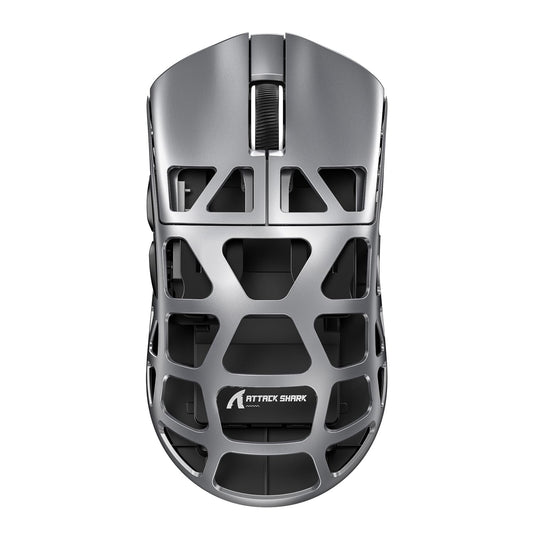 ATTACK SHARK R3 46g Superlight Wireless Gaming Mouse  Magnesium Alloy BT/2.4Ghz/Wired Computer Mouse  PAW3395 26K DPI Sensor  8000Hz Wireless Polling Rate Programmable Mice for PC/Laptop/Mac (Grey)