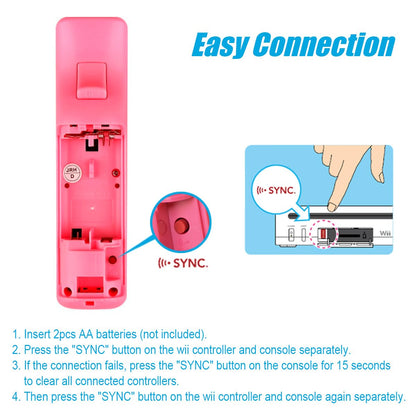 TIANHOO Wii & Wii U Remote Controller 2 Pack with Silicone Case & Wrist Strap - Pink & Blue