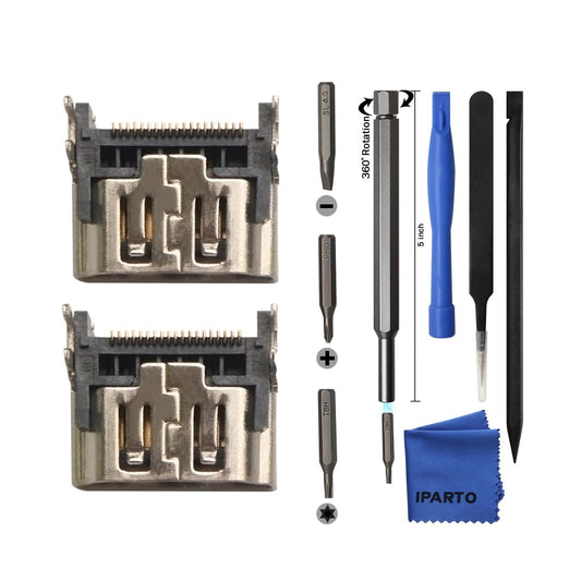 iParto 2 Pack Replacement HDMI Port for Sony Playstation 5 PS5 Display Socket Interface Jack Connector Repair Kit