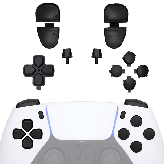 eXtremeRate Replacement D-pad R1 L1 R2 L2 Triggers Share Options Face Buttons  Black Full Set Buttons Compatible with ps5 Controller BDM-030 BDM-040 BDM-050 - Controller NOT Included